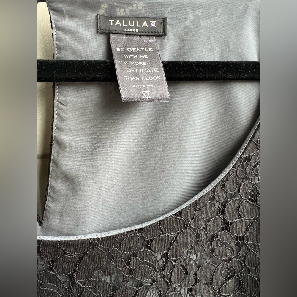 NEW Aritzia Talula Womens Black Lace Dress Mini Holiday Party Cocktail Size L - Picture 3 of 11